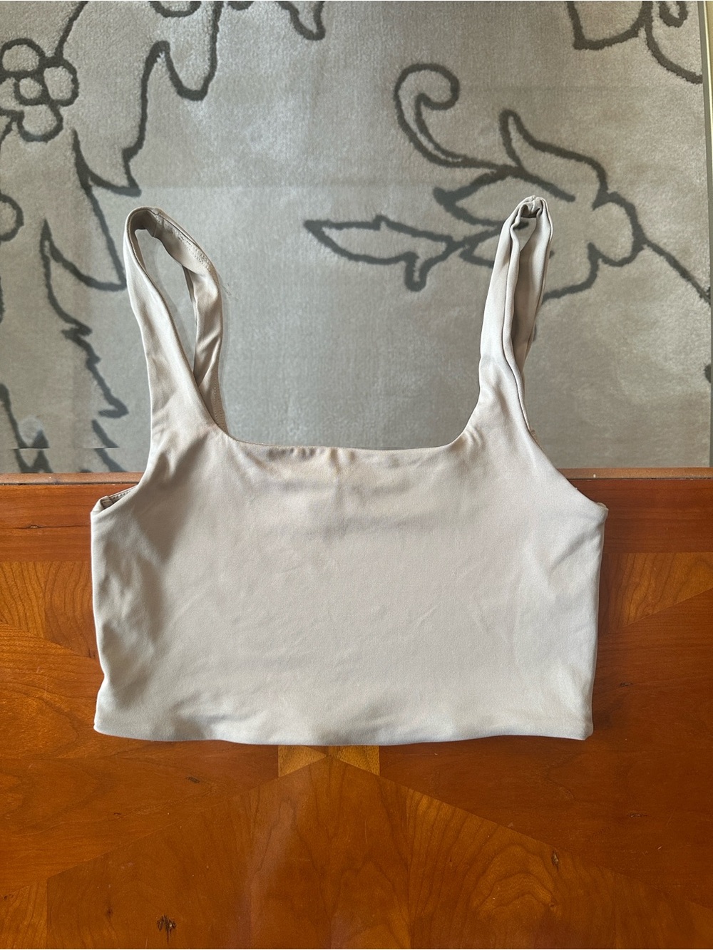 Neutral Square Neck Cropped Tank Top
